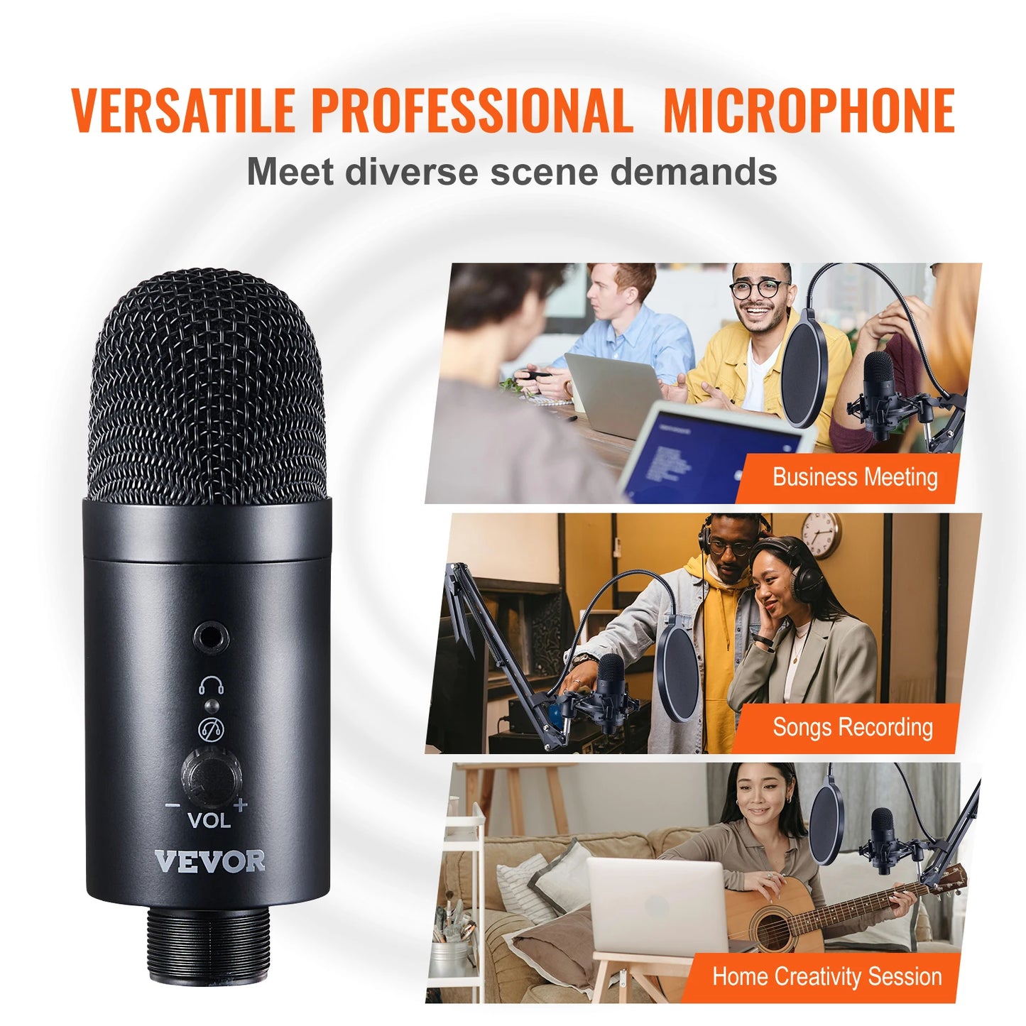 VEVOR USB Condenser Microphone for Podcast and Streaming