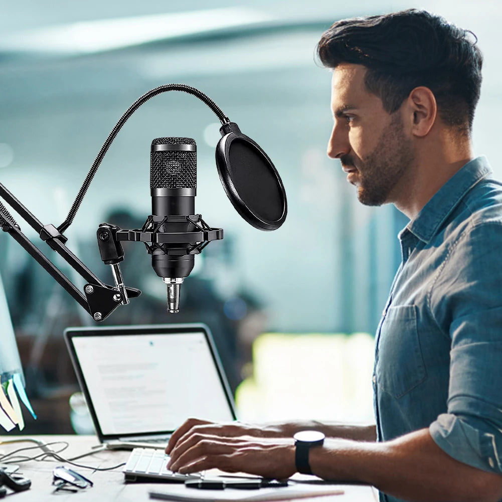 Alloet BM800 V8s Podcast Sound Card Set Professional Mic