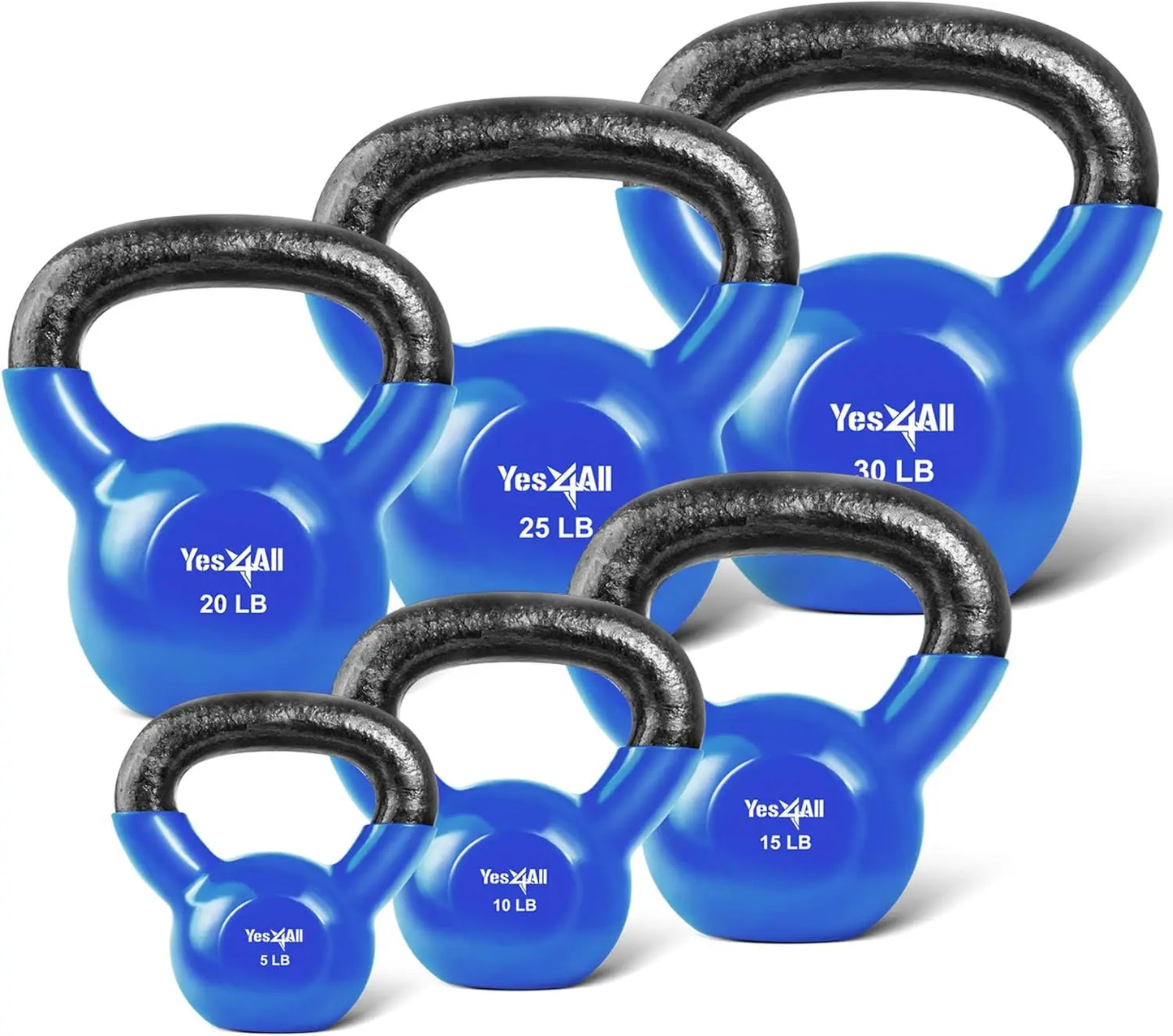 Kettlebell Set Vinyl Coated Weights For Strength Training