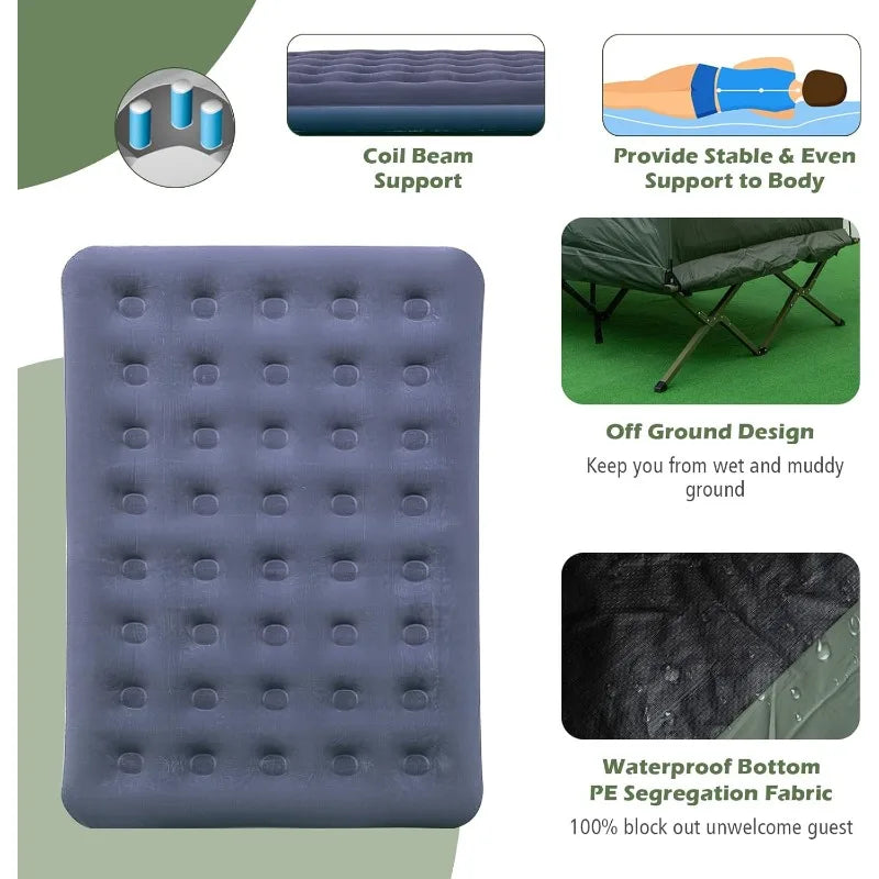 YTYIN Tent Cot 5 in 1 Elevated Camping Cot Sunshade