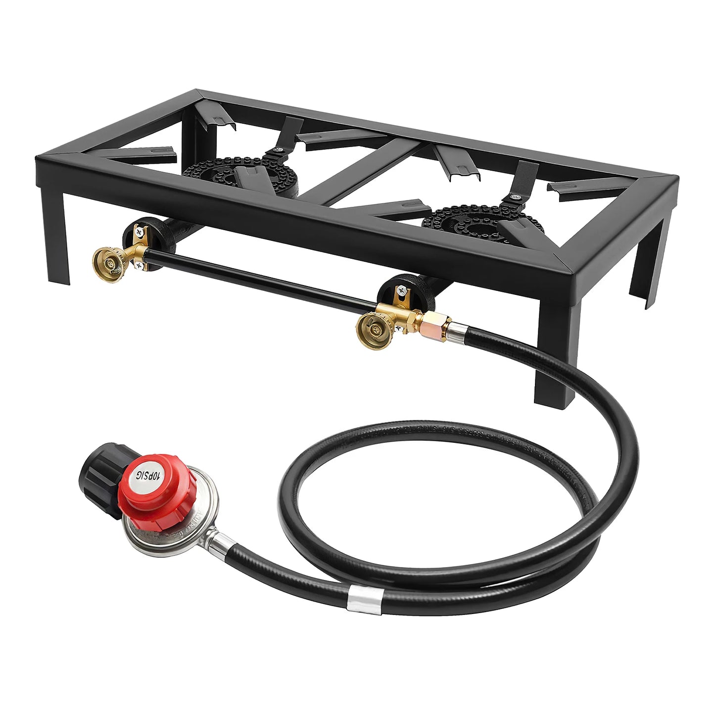 Portable Camping Gas Stove Double Burner Regulator Hose