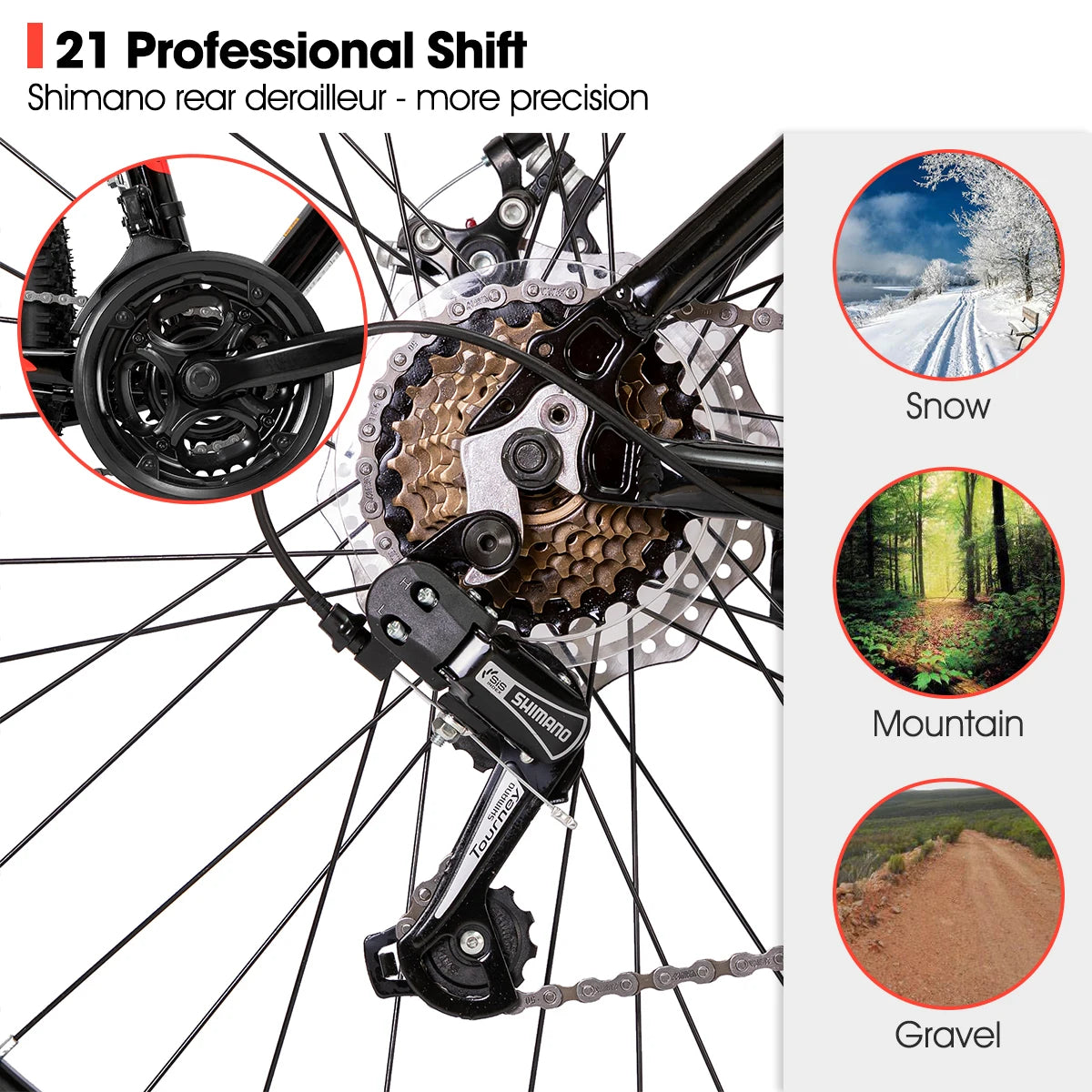 Hiland Mountain Bike Multi Spokes Shimano 21 Speed