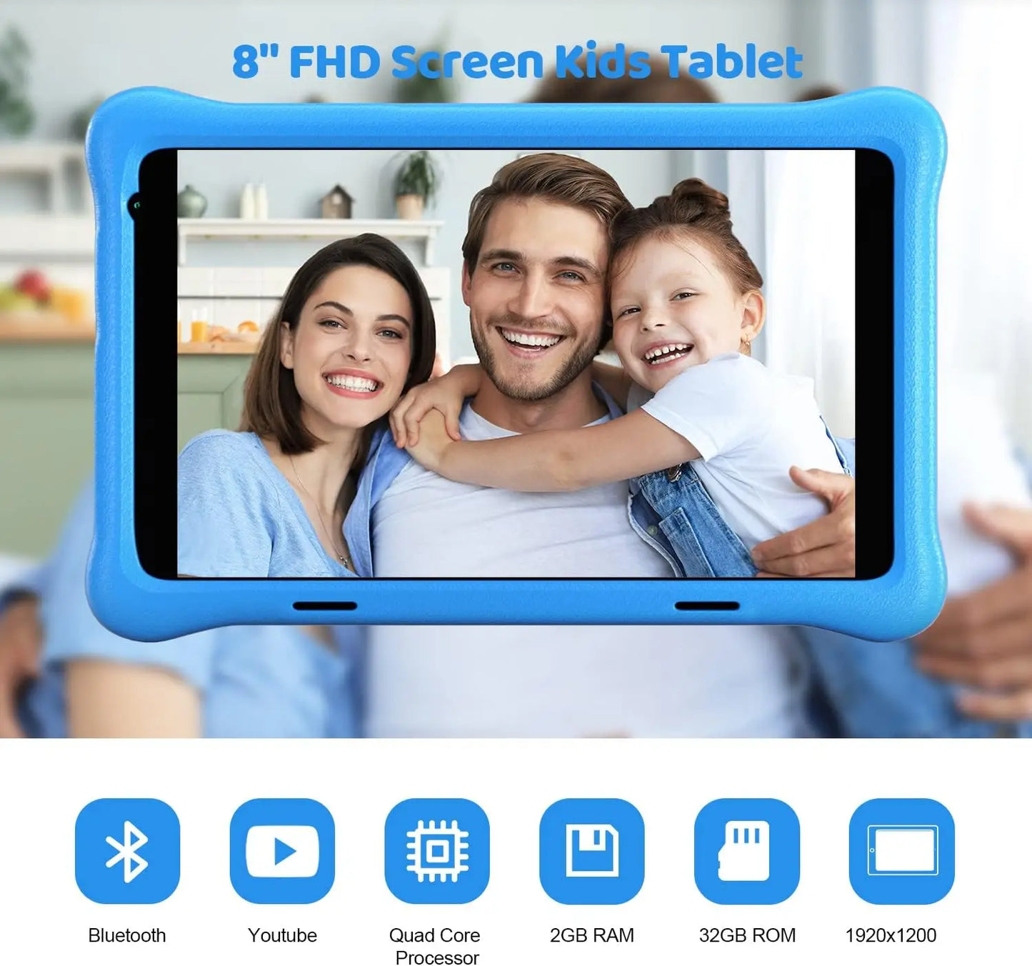 BESTSKI Kids Tablet Android 11 Quad Core 2GB 32GB Case