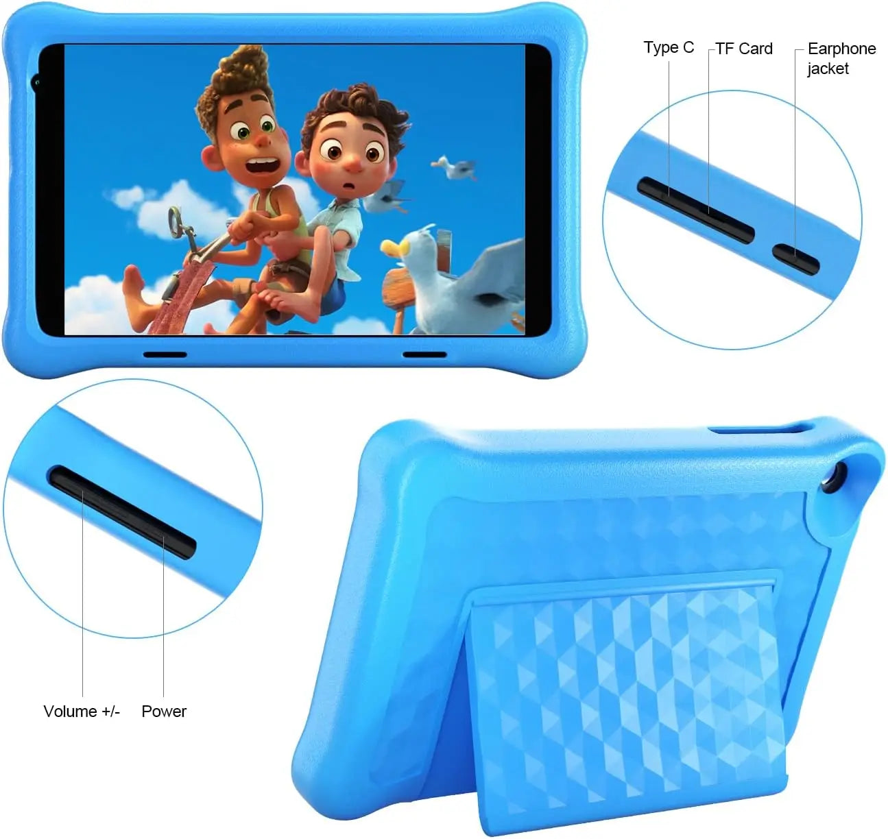 BESTSKI Kids Tablet Android 11 Quad Core 2GB 32GB Case