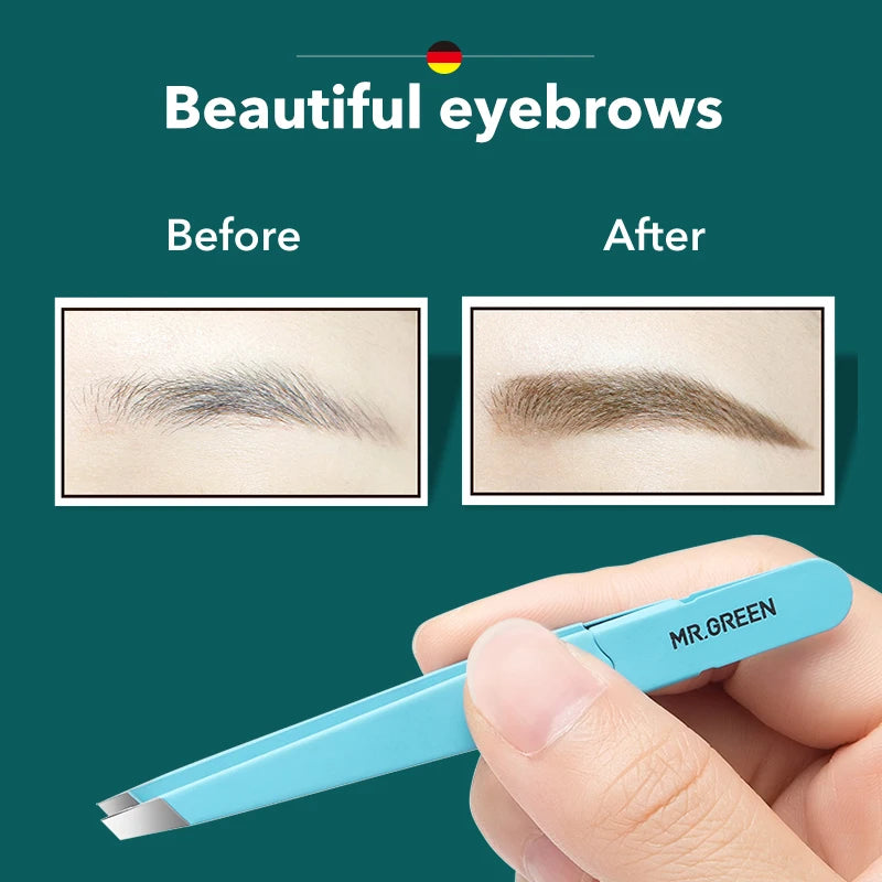 MR.GREEN Eyebrow Tweezer Stainless Steel Slanted Tip