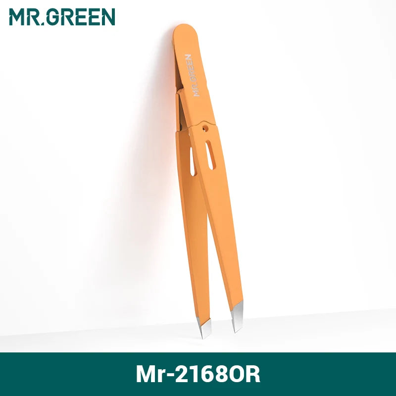 MR.GREEN Eyebrow Tweezer Stainless Steel Slanted Tip