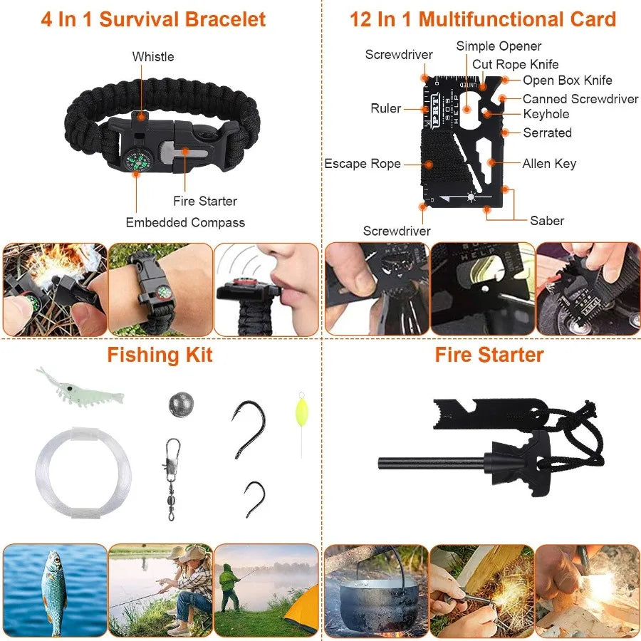 Electric 125 Pcs Survival Kits First Aid Gear Outdoors