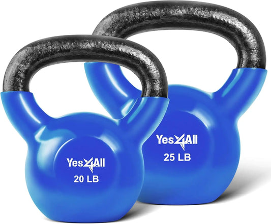 Kettlebell Set Vinyl Coated Weights For Strength Training