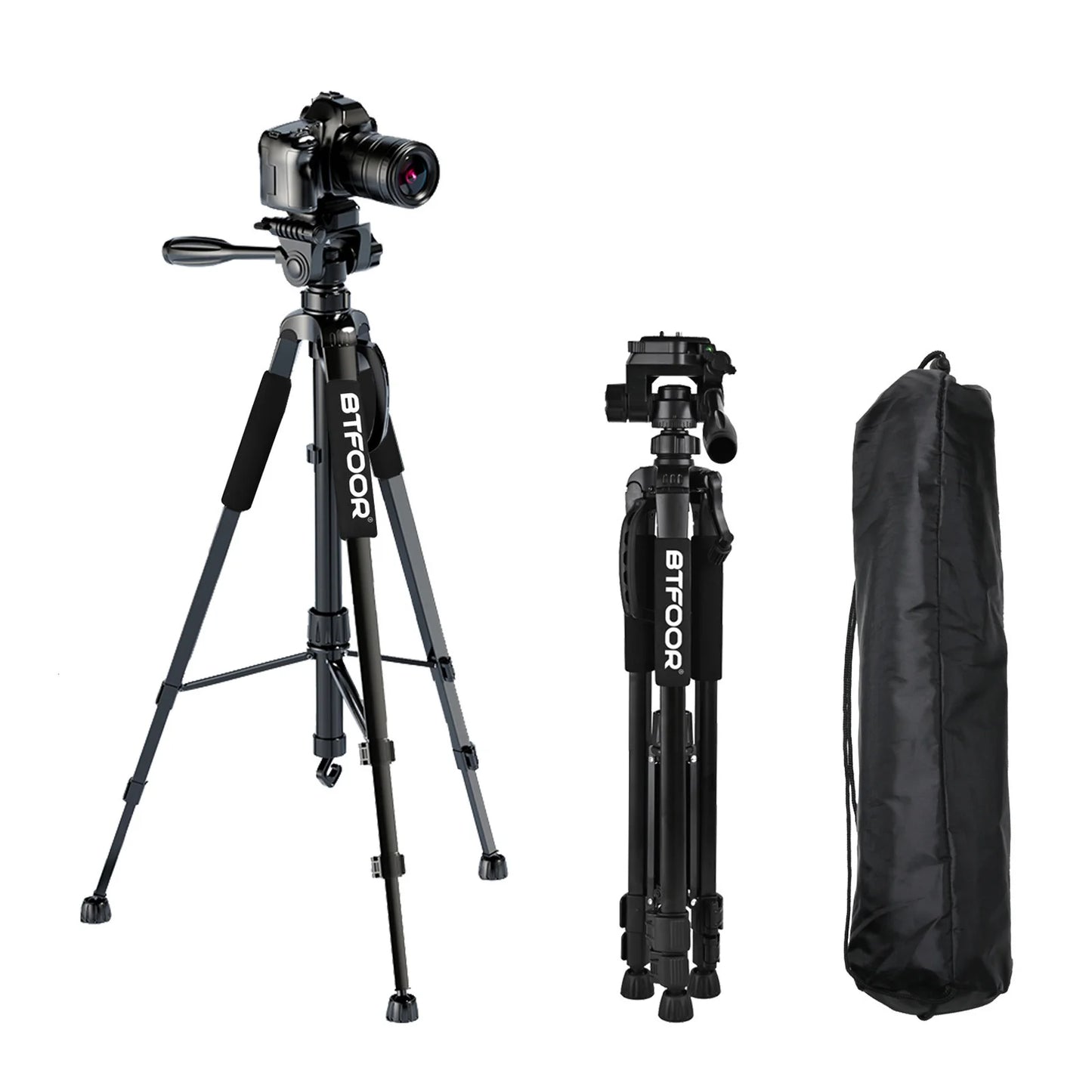 BTFOOR Phone Travel Tripod With Pan Head For Canon Nikon