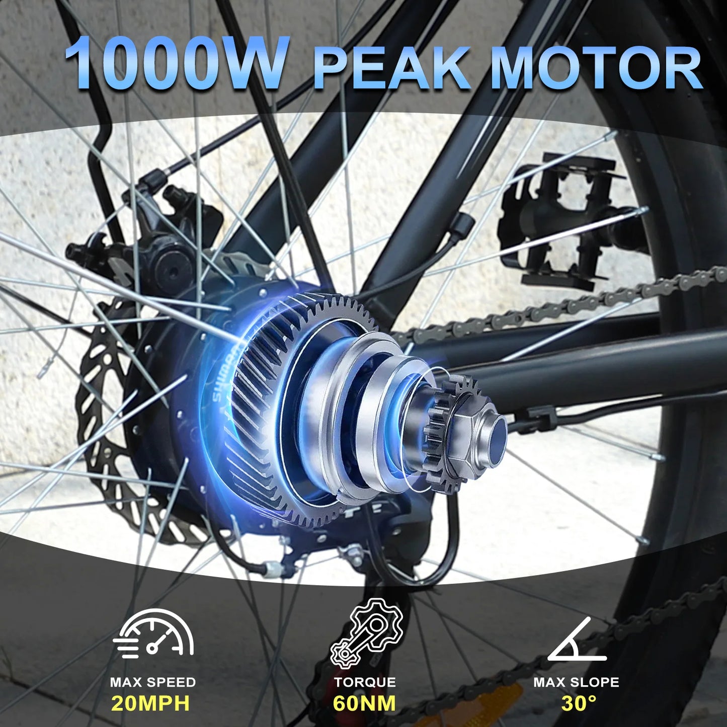 ZNH 1000W Electric Mountain Bike Adults Removable Battery