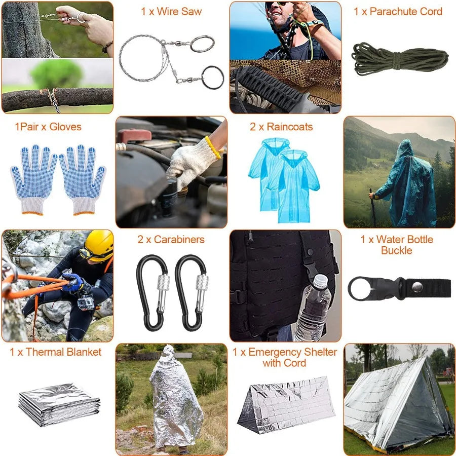 Electric 125 Pcs Survival Kits First Aid Gear Outdoors