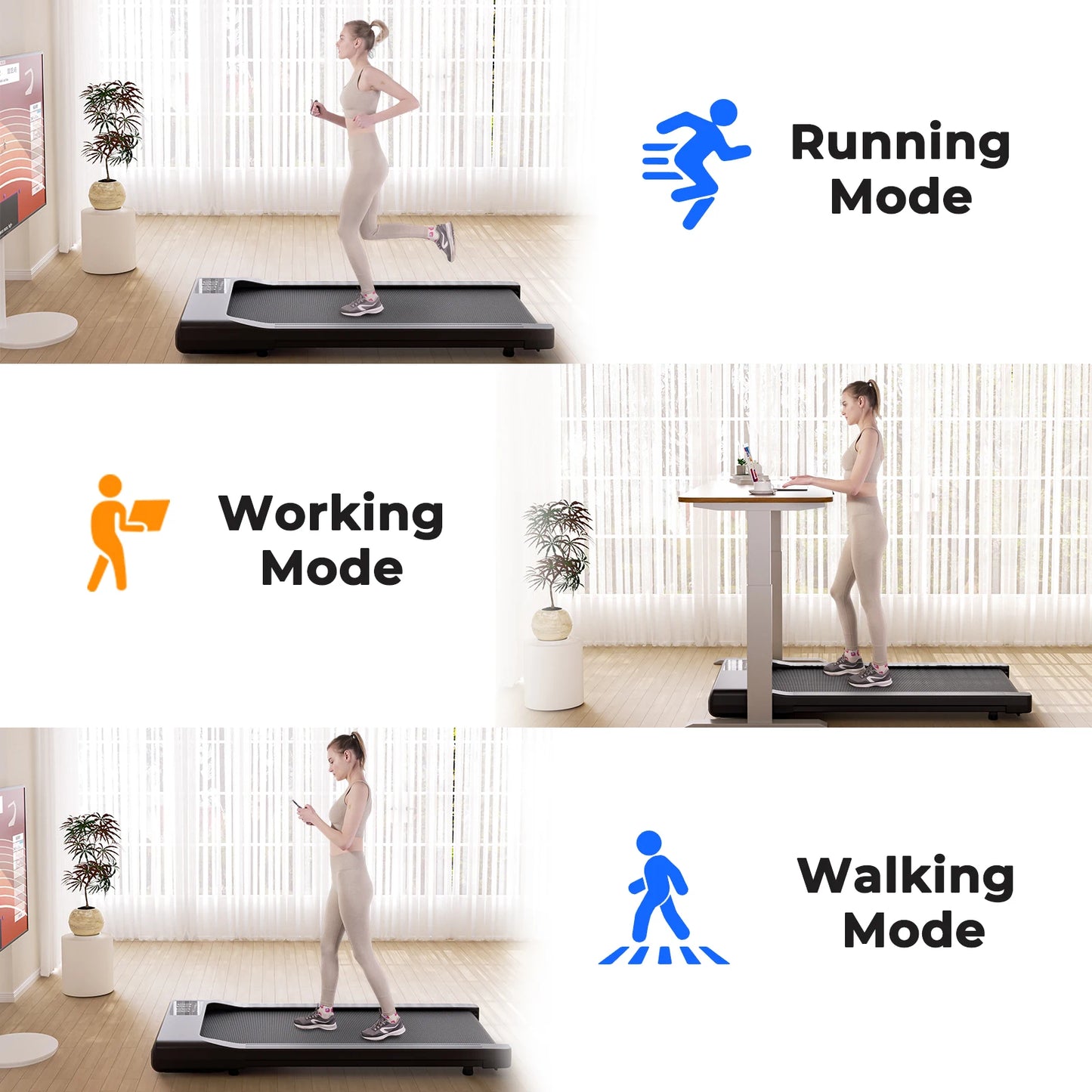 Driving Power 2in1 Treadmill For Home Office With Remote