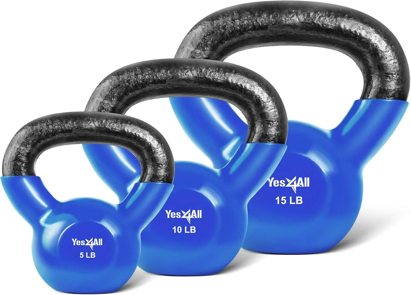 Kettlebell Set Vinyl Coated Weights For Strength Training