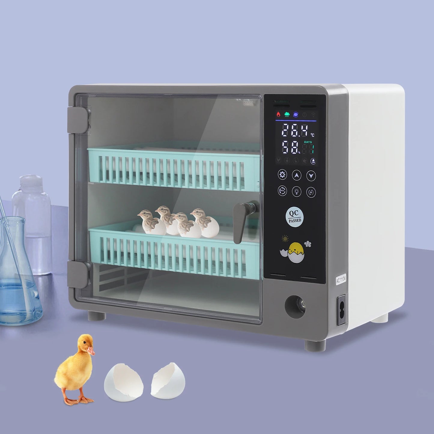 Farm Animals Automatic Egg Turner Incubator 24 Capacity