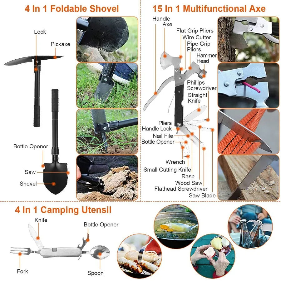 Electric 125 Pcs Survival Kits First Aid Gear Outdoors