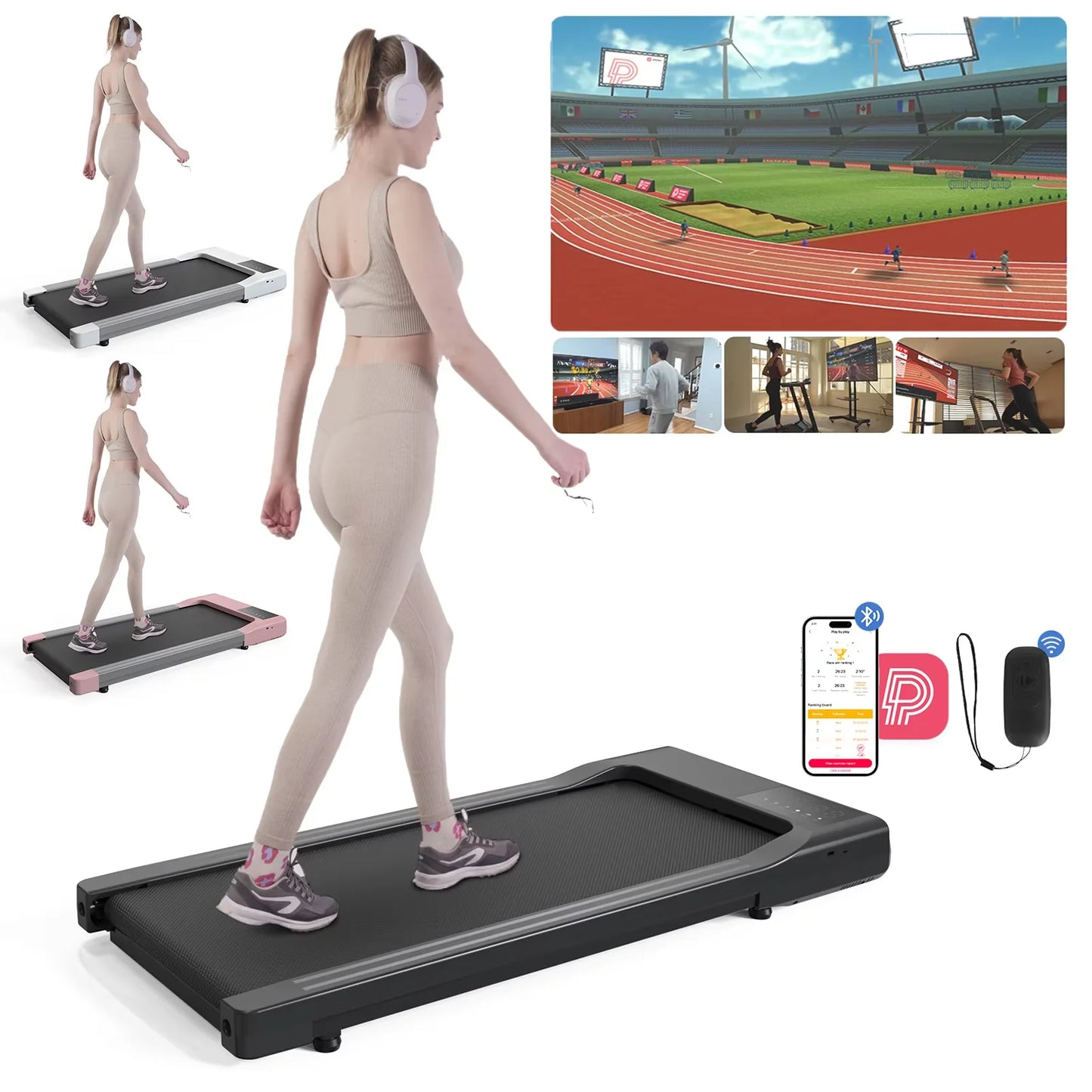 Driving Power 2in1 Treadmill For Home Office With Remote