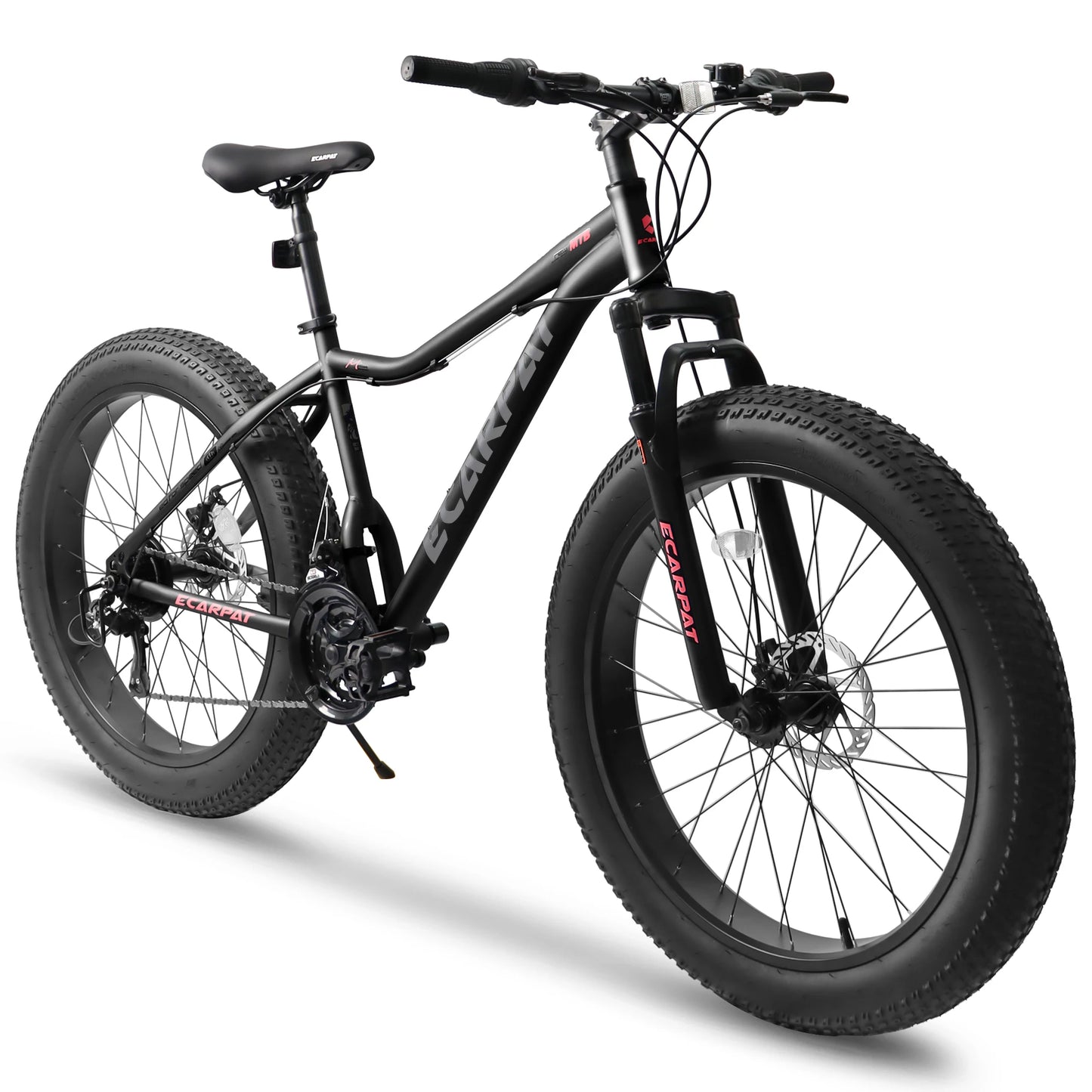 Ecarpat Fat Tire Mountain Bike 21 Speed Disc Brake Steel