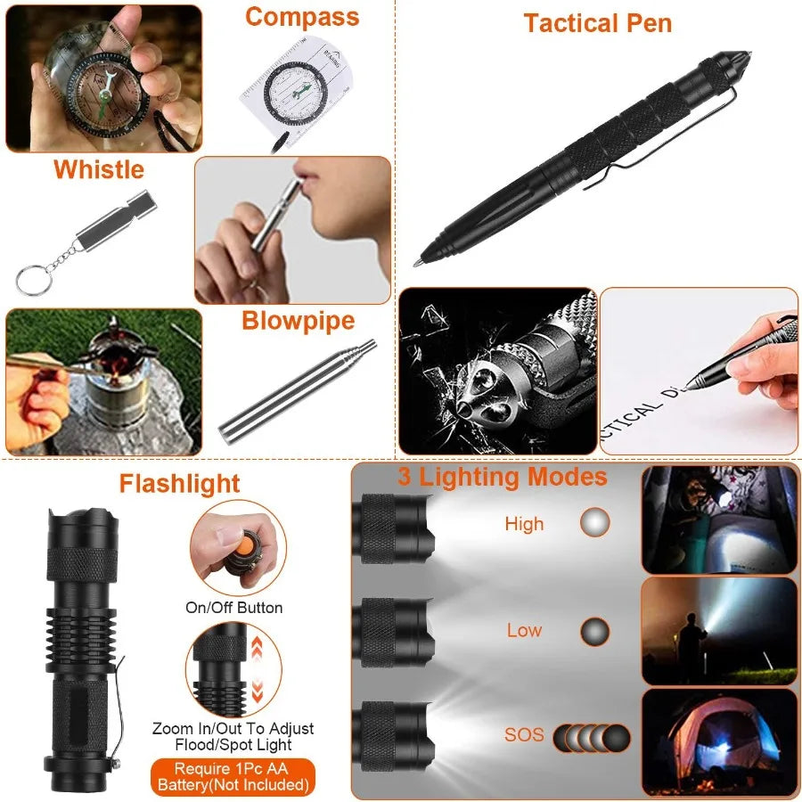 Electric 125 Pcs Survival Kits First Aid Gear Outdoors
