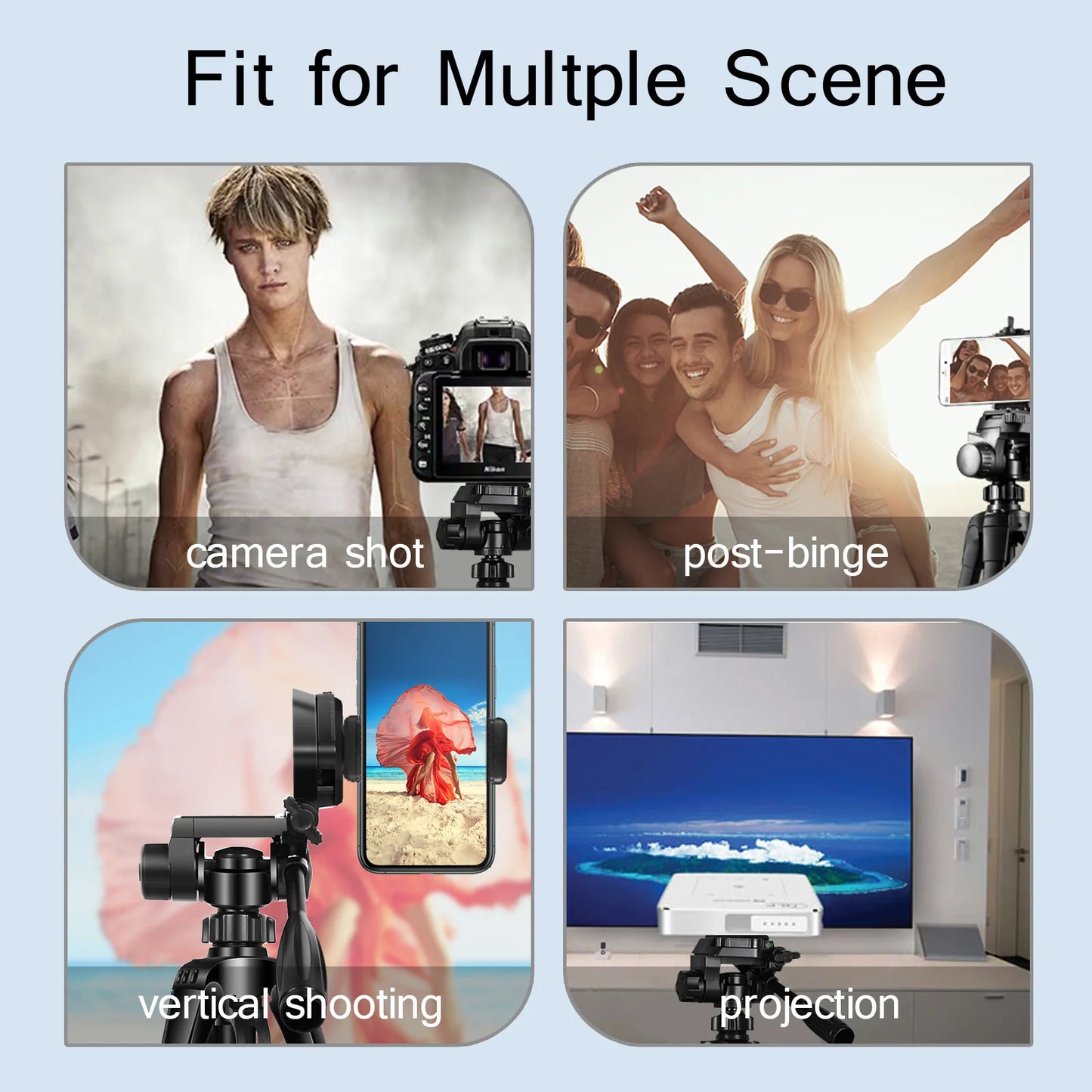 BTFOOR Phone Travel Tripod With Pan Head For Canon Nikon