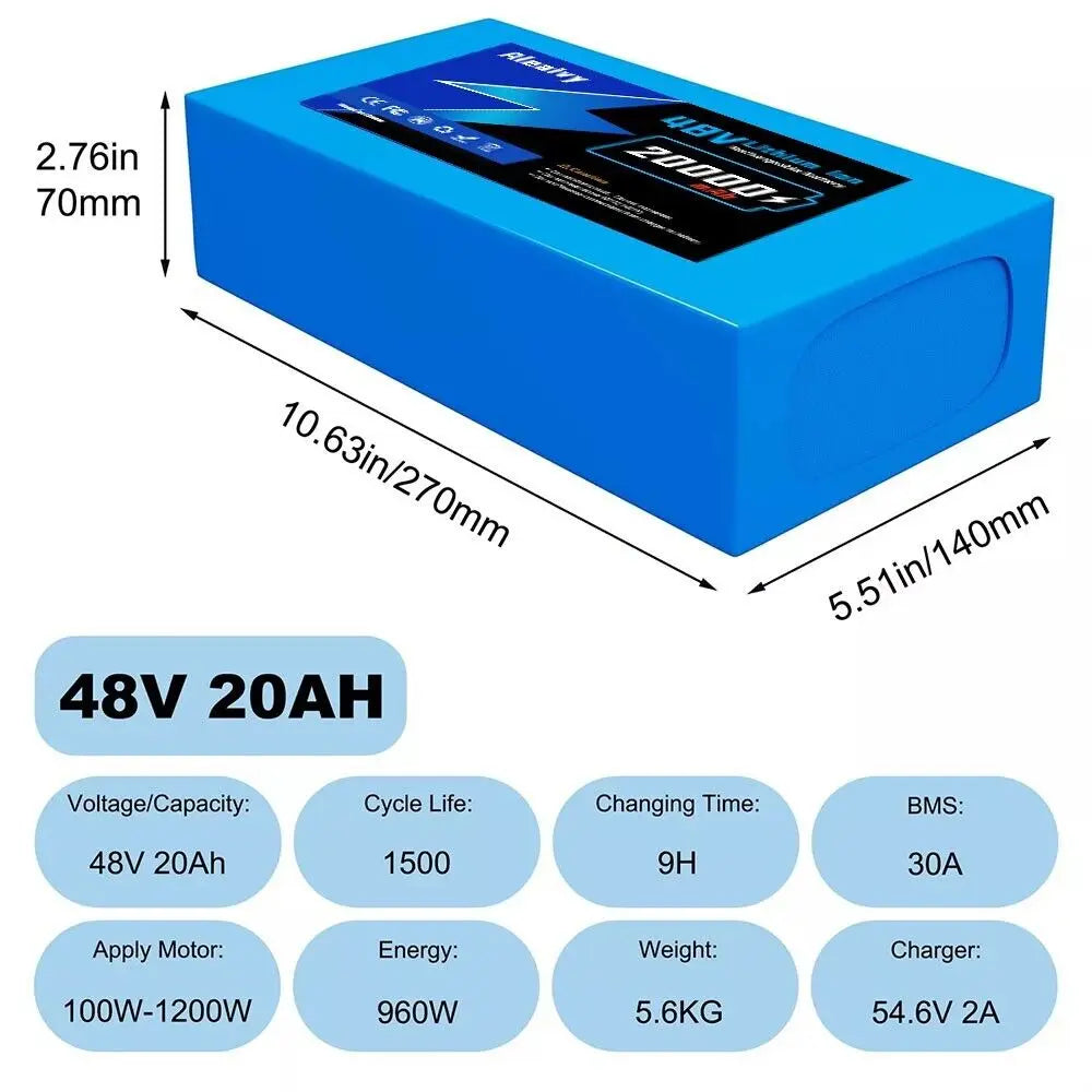 Aleaivy Electric Bike Lithium Battery Pack Ebikes