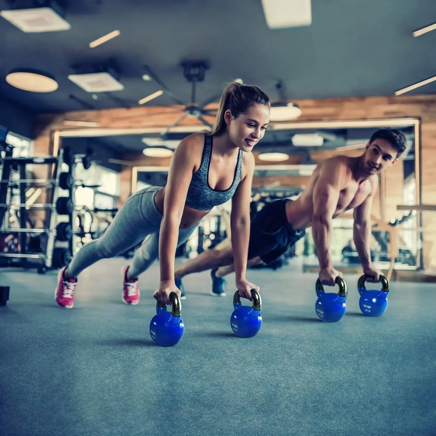 Kettlebell Set Vinyl Coated Weights For Strength Training