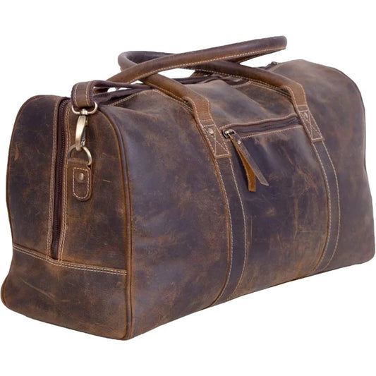 YTYIN Full Grain Leather Travel Duffel Bag for Men and Women