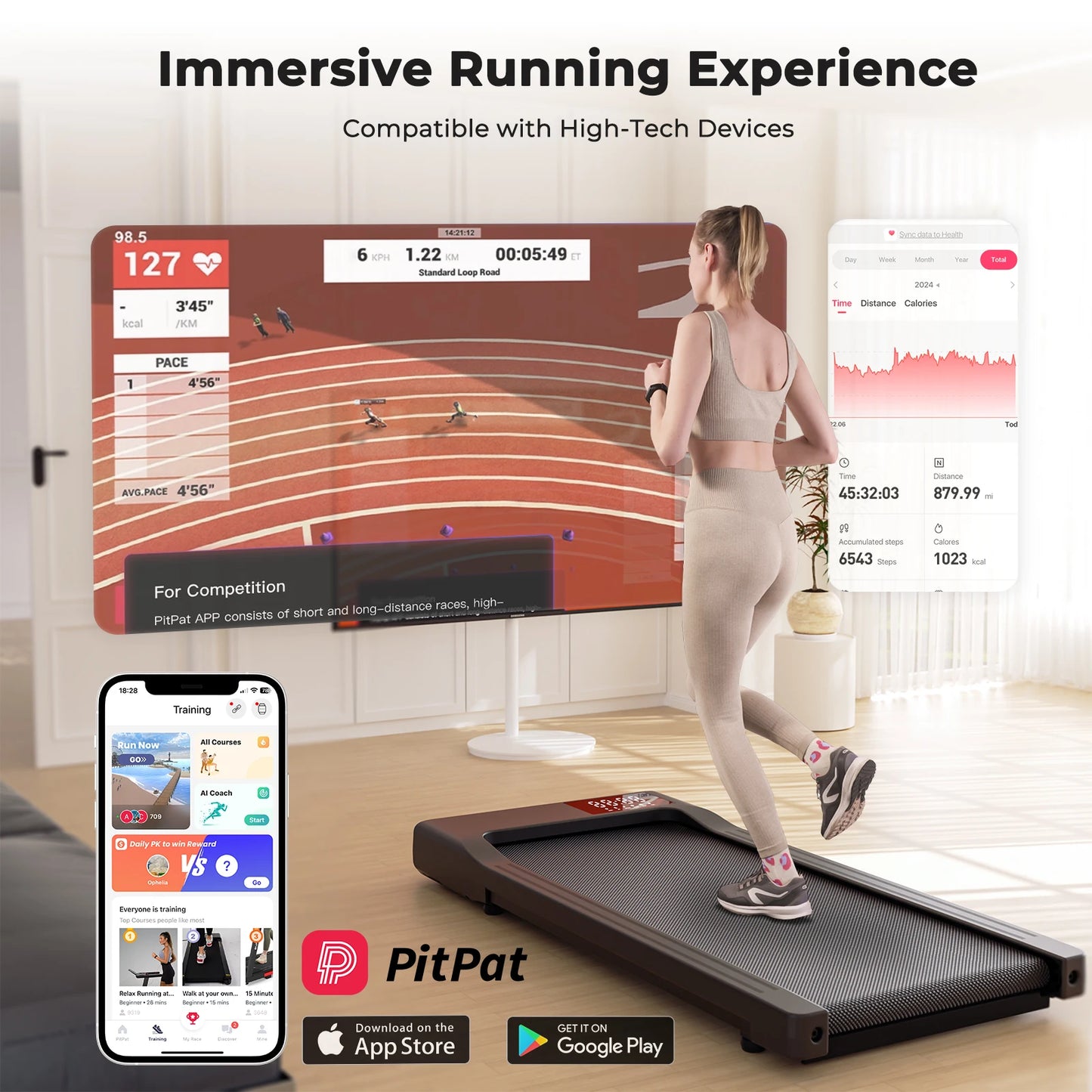 Driving Power 2in1 Treadmill For Home Office With Remote