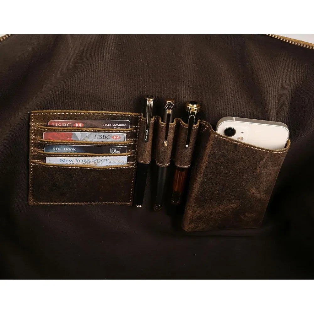 YTYIN Full Grain Leather Travel Duffel Bag for Men and Women