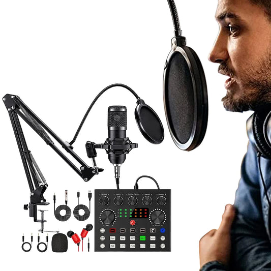 Alloet BM800 V8s Podcast Sound Card Set Professional Mic