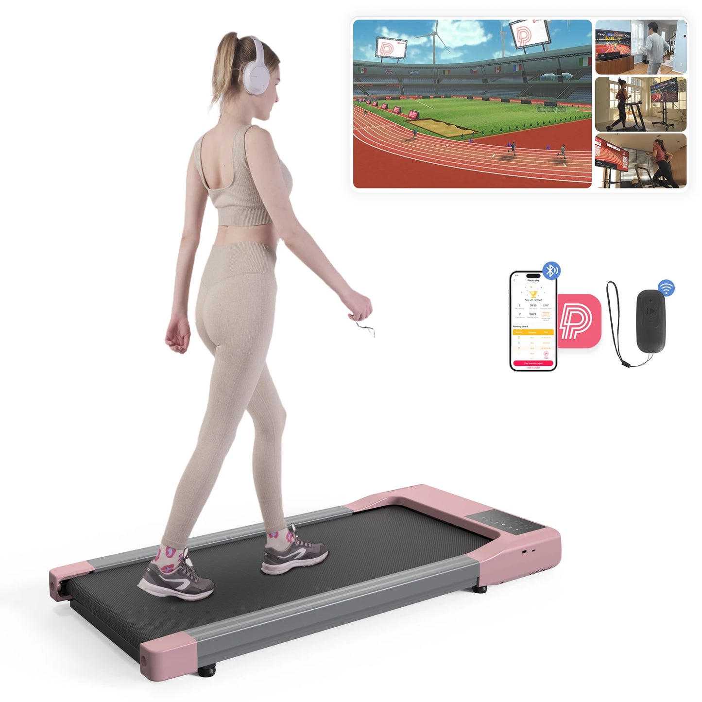 Driving Power 2in1 Treadmill For Home Office With Remote