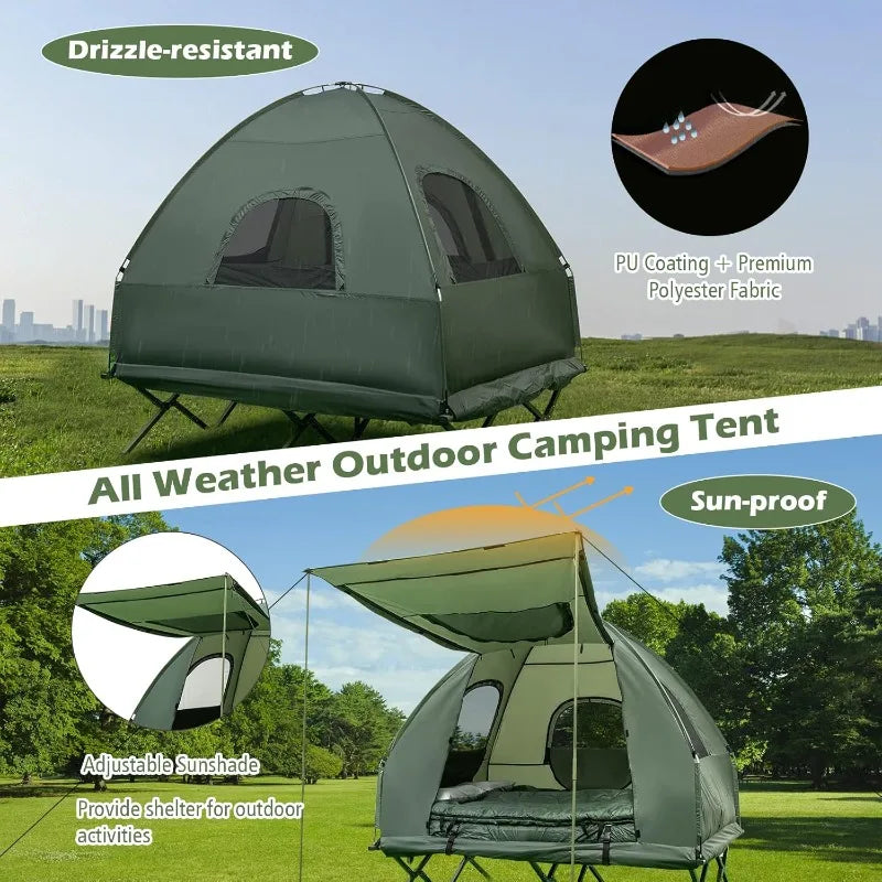 YTYIN Tent Cot 5 in 1 Elevated Camping Cot Sunshade