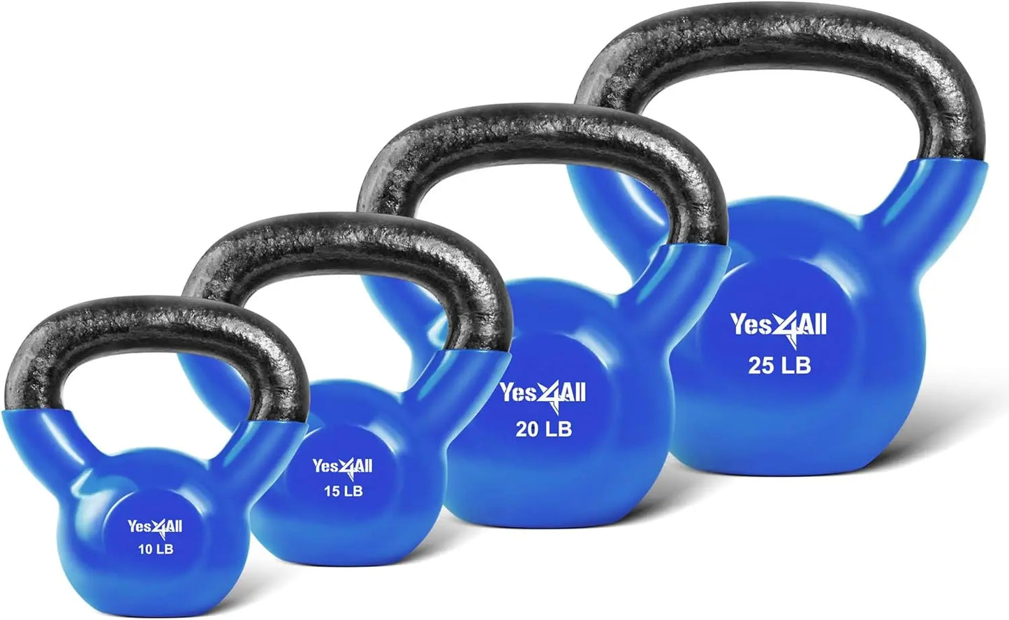 Kettlebell Set Vinyl Coated Weights For Strength Training