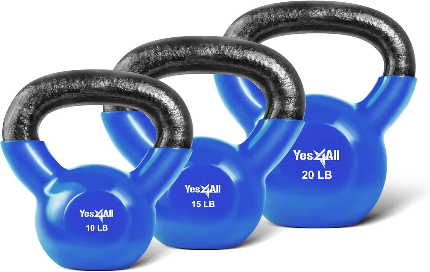 Kettlebell Set Vinyl Coated Weights For Strength Training
