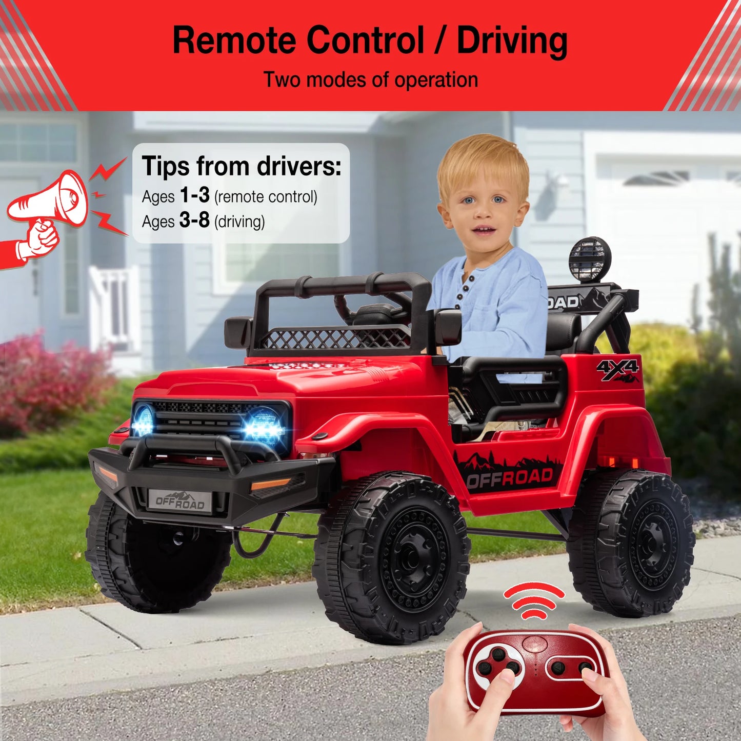 12V Kids Ride On Truck With Bluetooth Remote Control