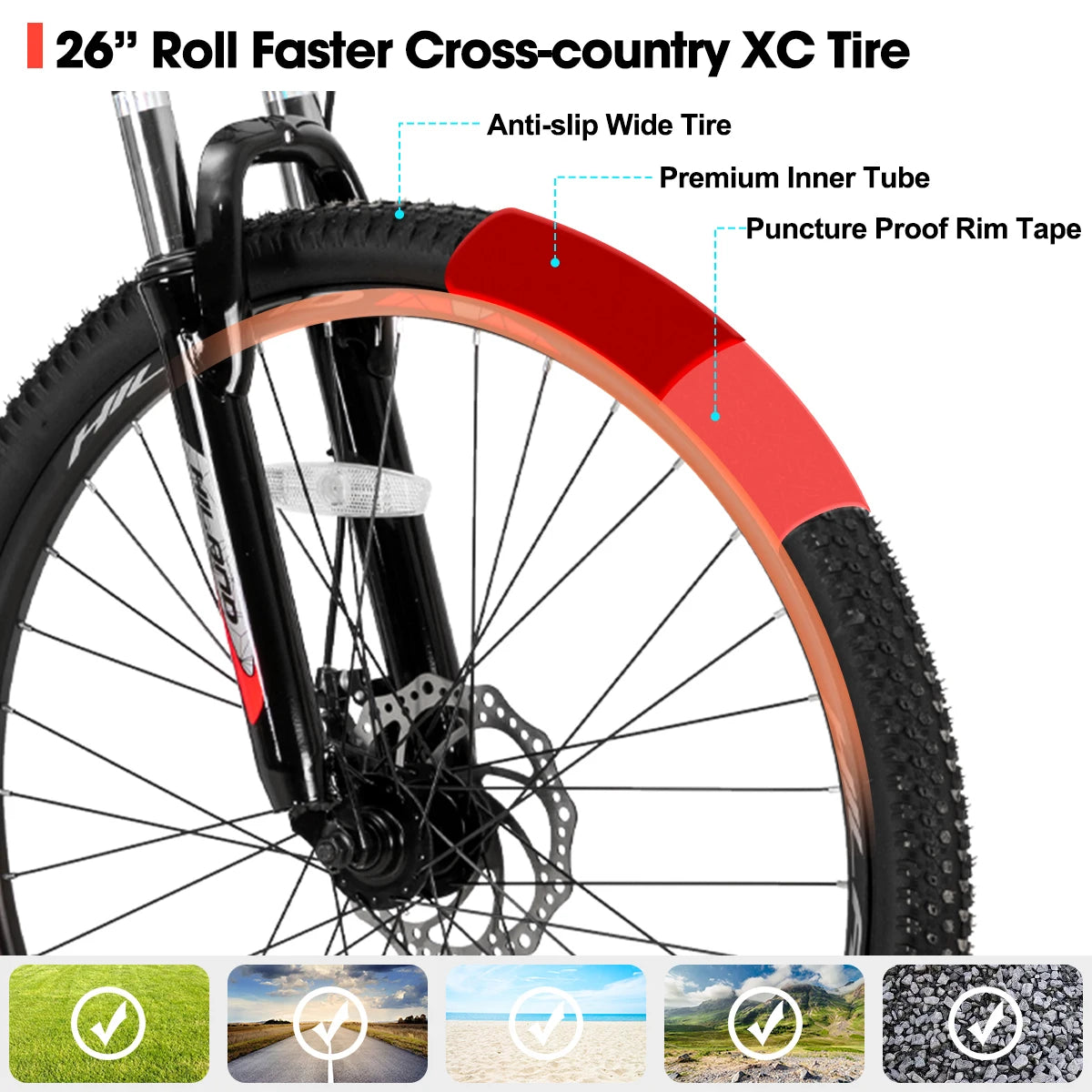 Hiland Mountain Bike Multi Spokes Shimano 21 Speed