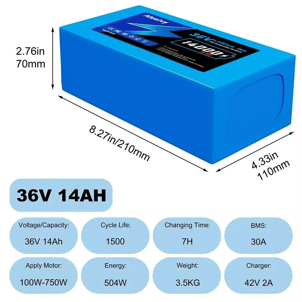 Aleaivy Electric Bike Lithium Battery Pack Ebikes