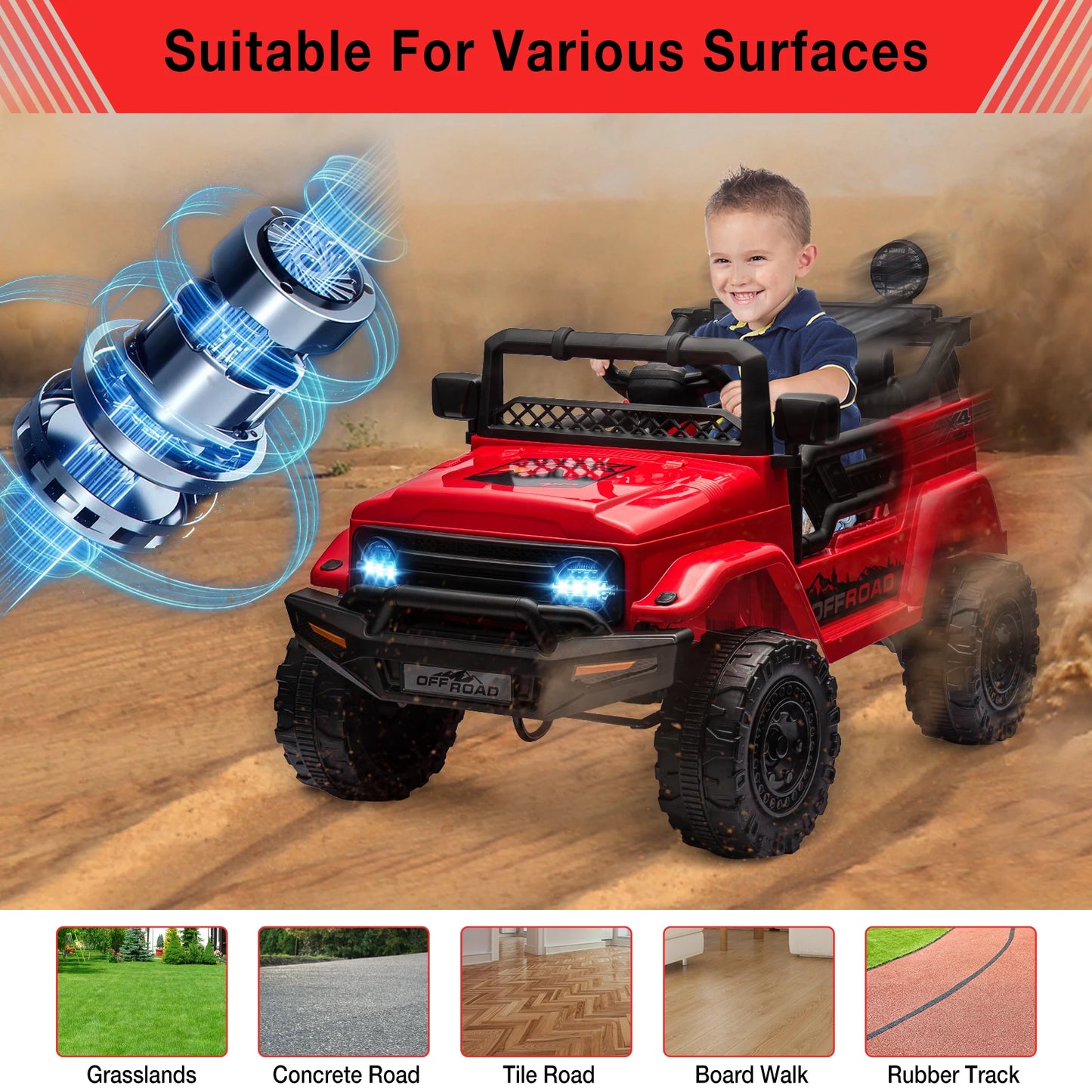 12V Kids Ride On Truck With Bluetooth Remote Control