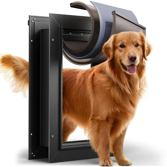 Dog Door 3Flap Aluminum Alloy Wall Mount Duty Pet Door