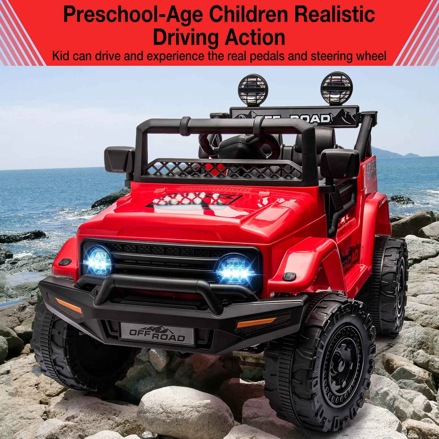12V Kids Ride On Truck With Bluetooth Remote Control