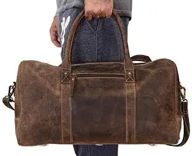 YTYIN Full Grain Leather Travel Duffel Bag for Men and Women