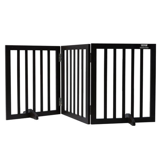 SucceBuy Free Standing Dog Gate Foldable 3 Panels Barrier