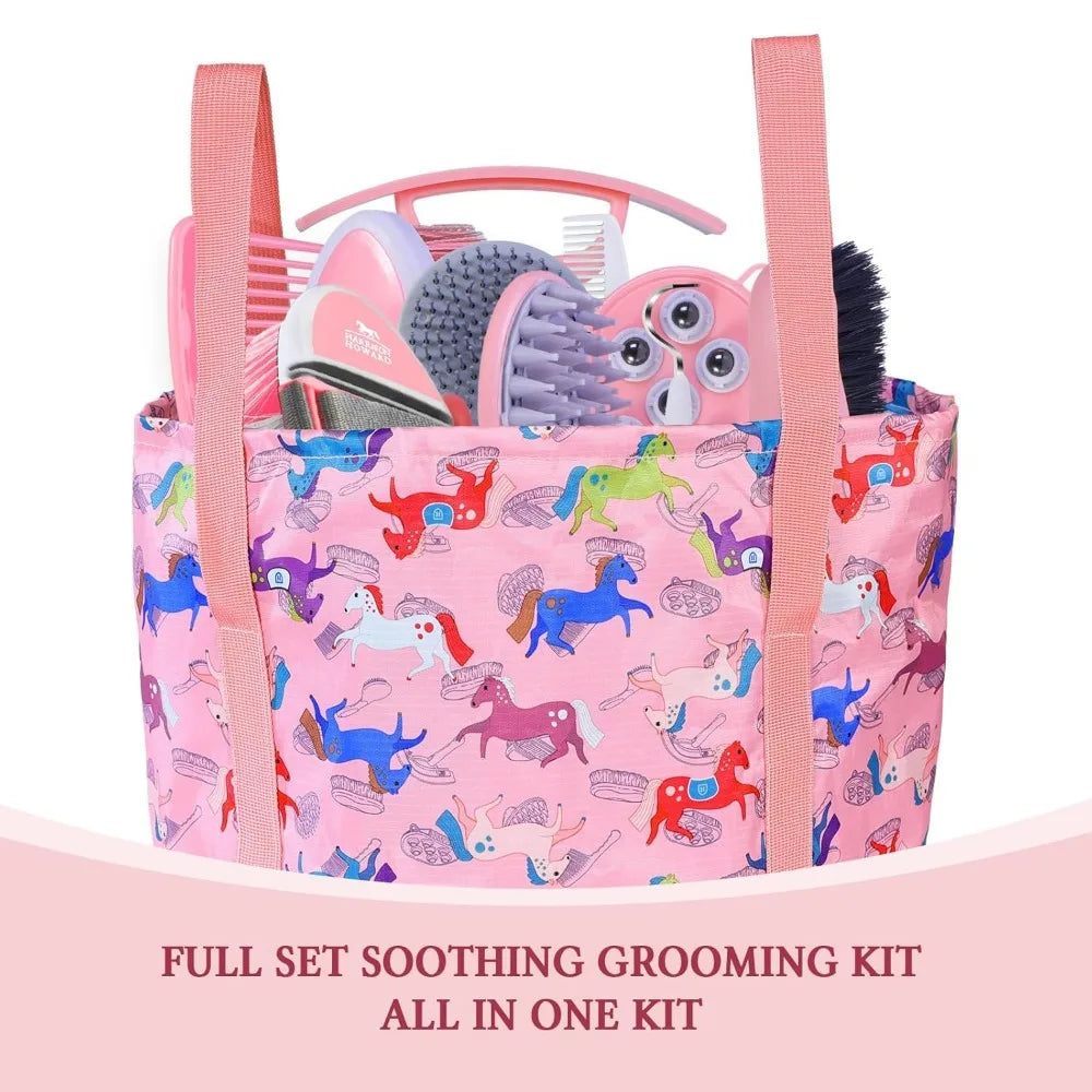 Bristle 11 Piece Horse Grooming Kit With Organizer Tote