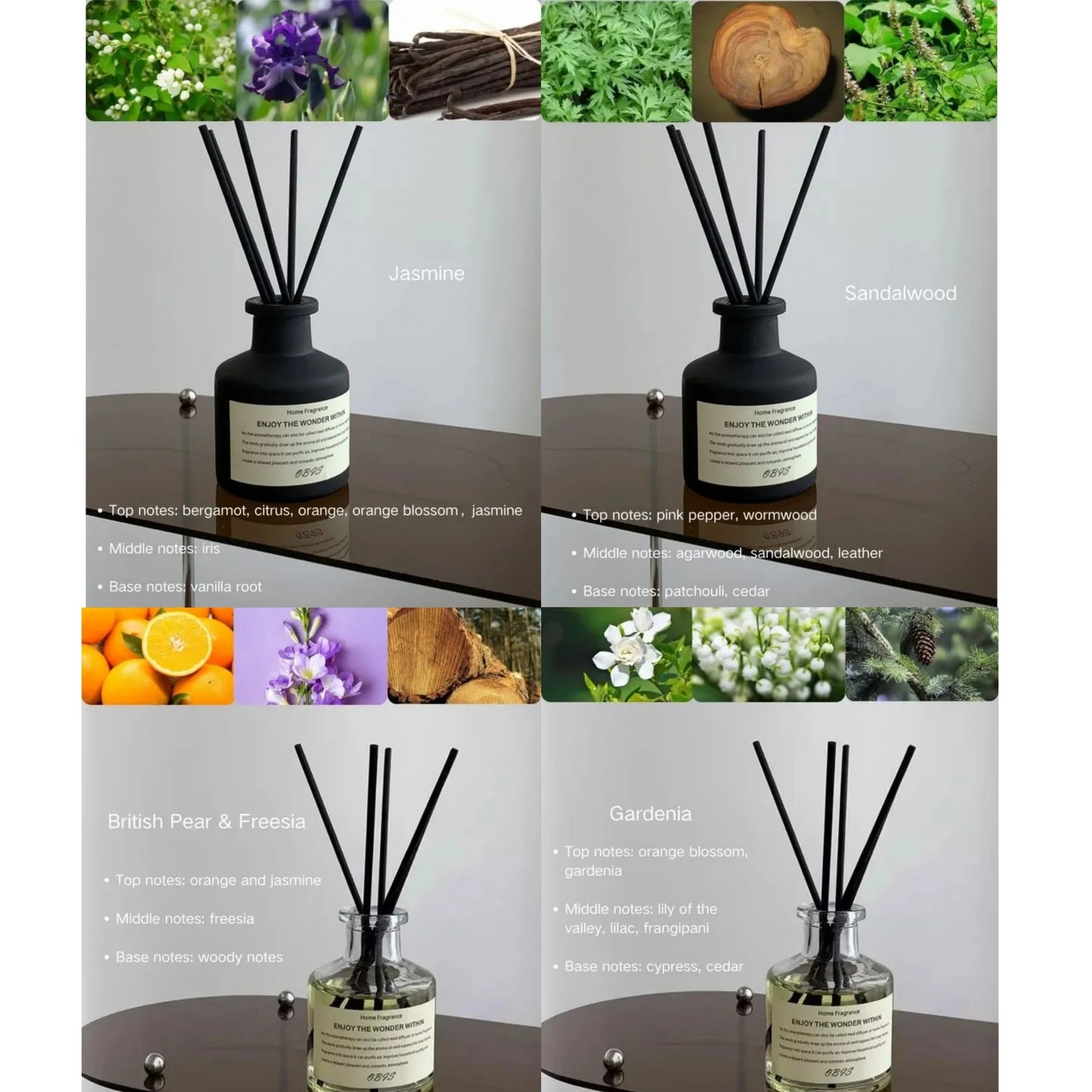Aromatherapy Freesia Jasmine Essential Oil Reed Diffuser