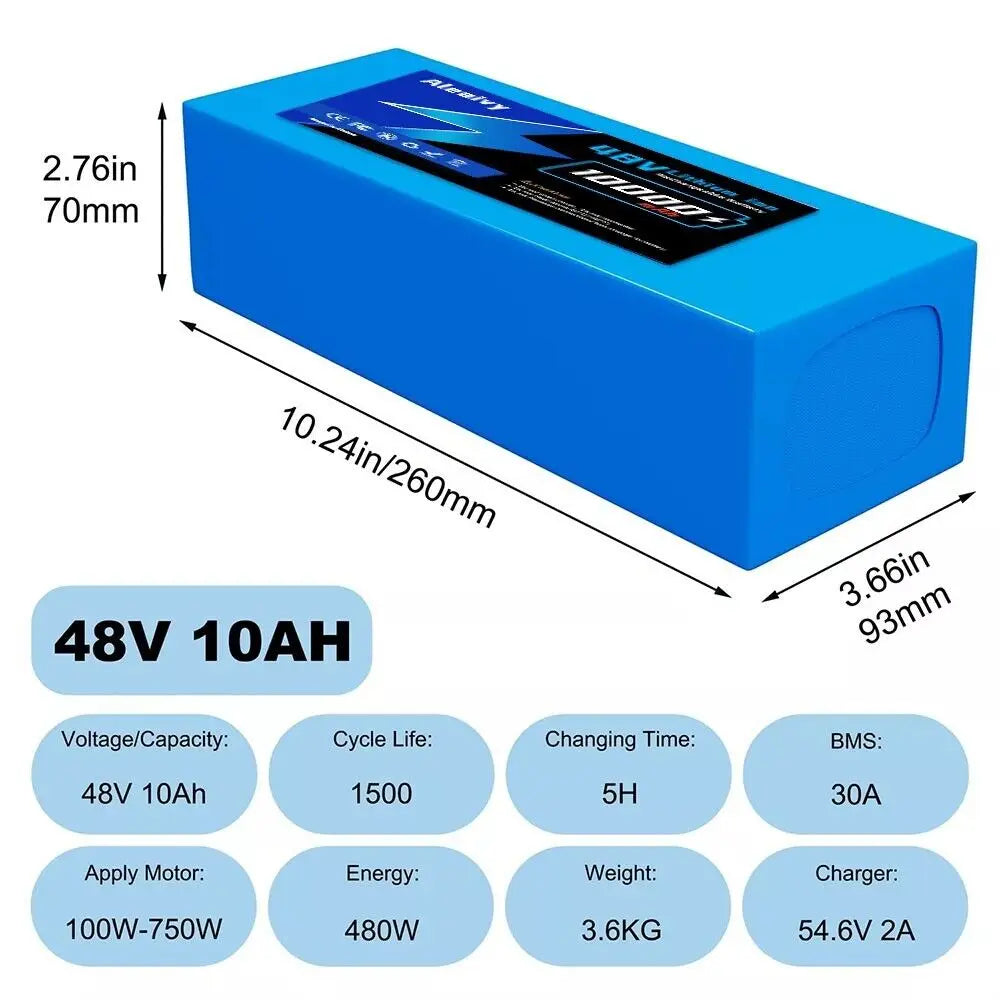 Aleaivy Electric Bike Lithium Battery Pack Ebikes