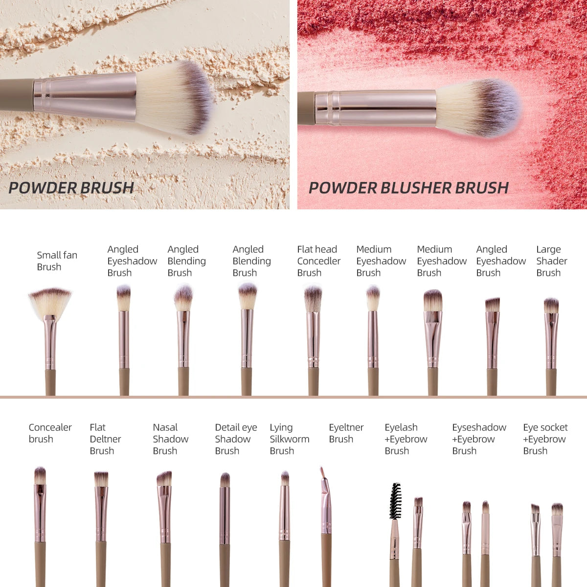 Brush Makeup Set 20 40 Piece Pro Sponge Kit Premium
