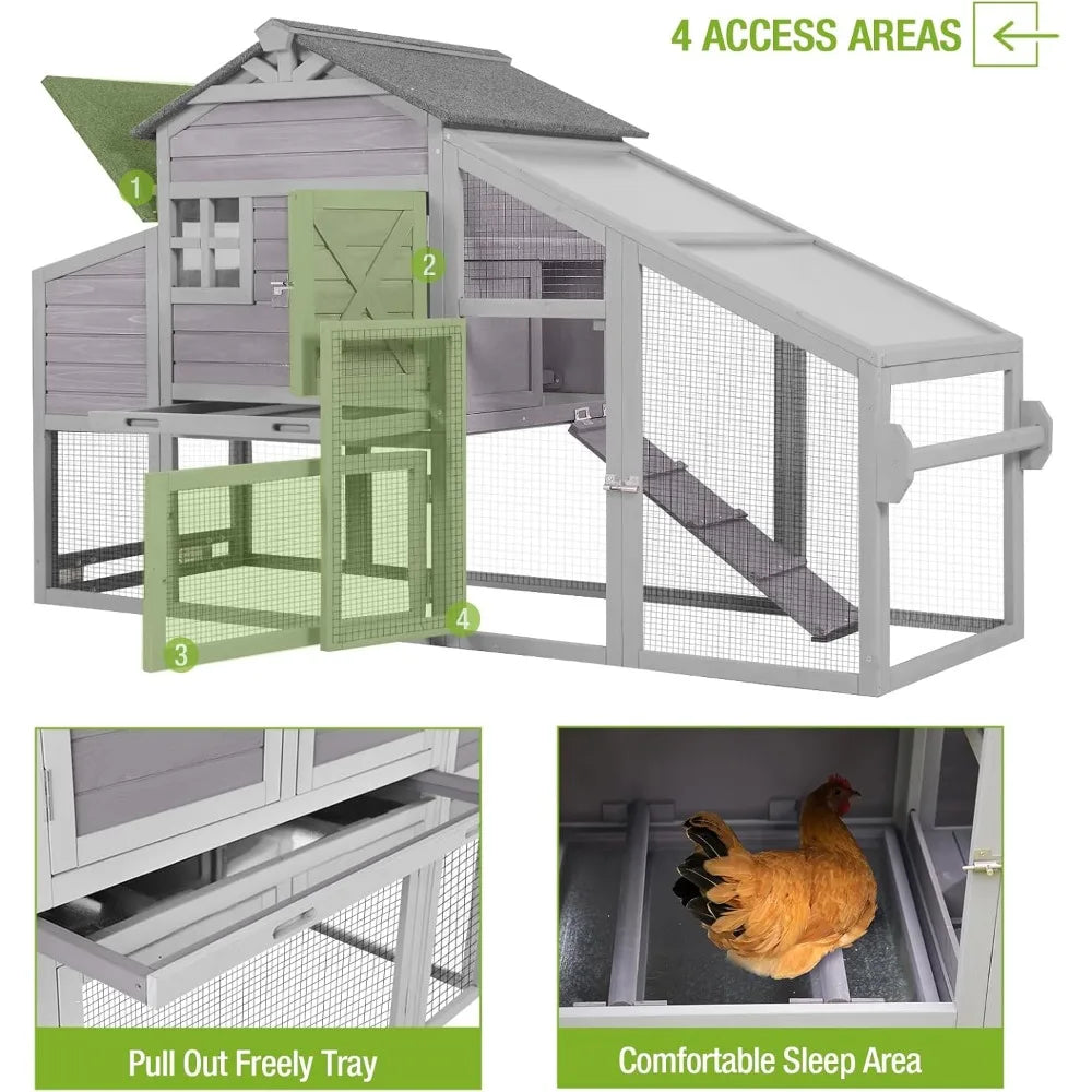Farm Animals Wooden Chicken Coop Hen House Nesting Box