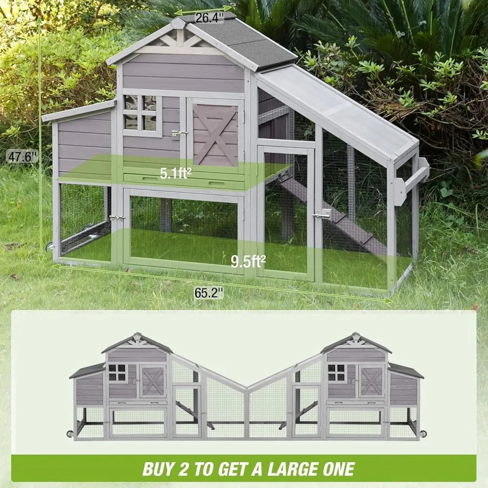 Farm Animals Wooden Chicken Coop Hen House Nesting Box