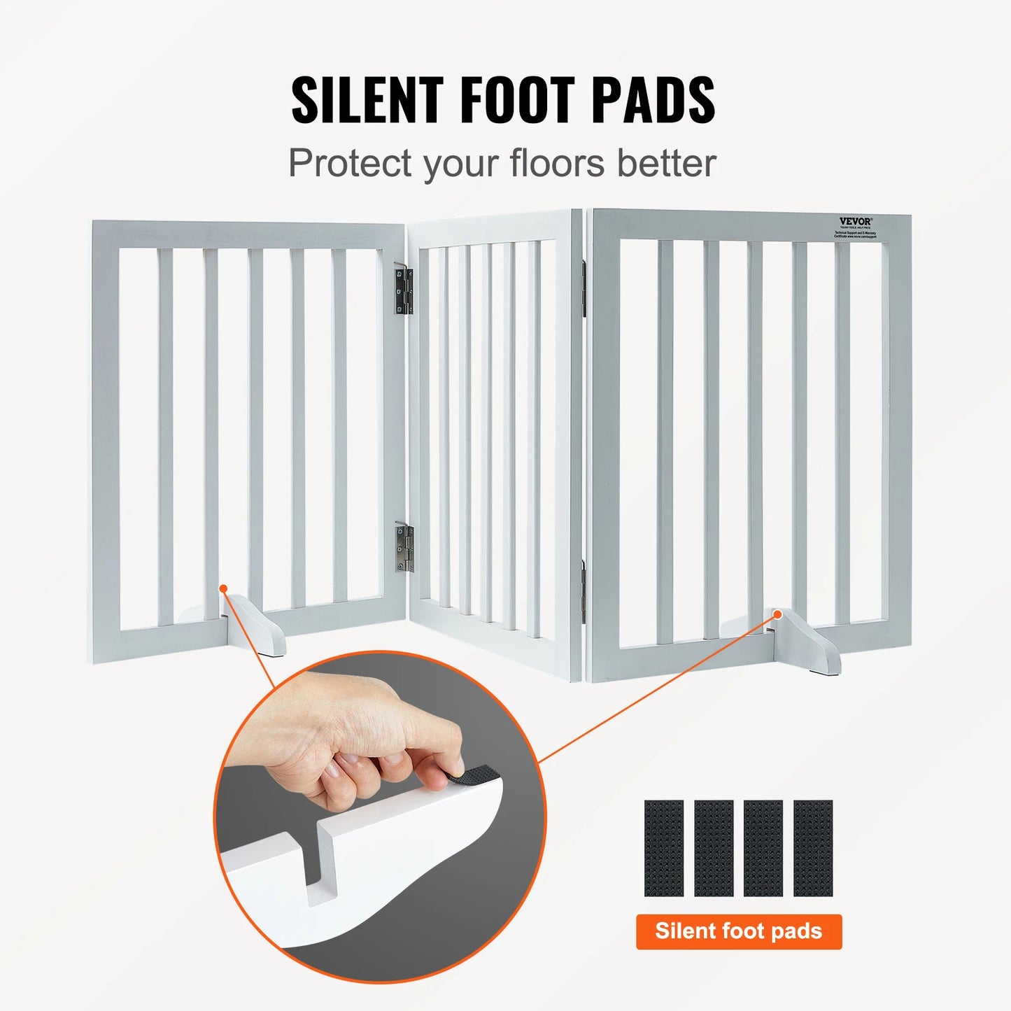 SucceBuy Free Standing Dog Gate Foldable 3 Panels Barrier