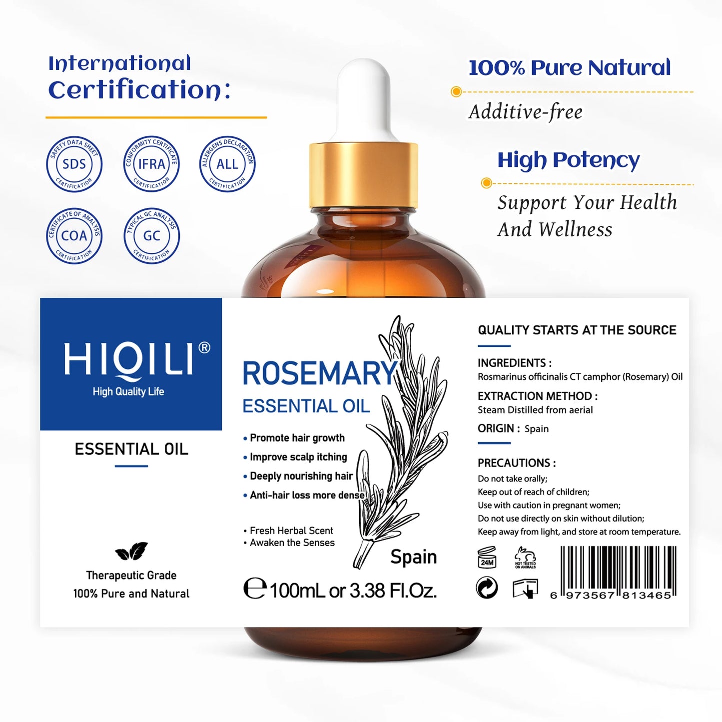 HIQILI Rosemary Jasmine Lavender Mint Essential Oil