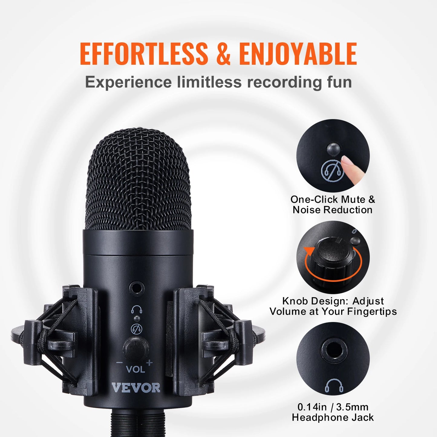 VEVOR USB Condenser Microphone for Podcast and Streaming